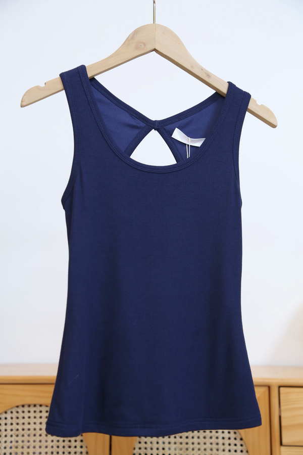 Tria Ribbed Tank Top Navy (Backorder)