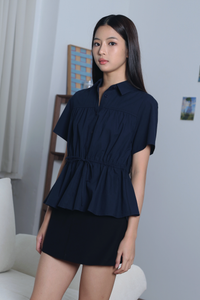Amour Tie Waist Shirt Navy