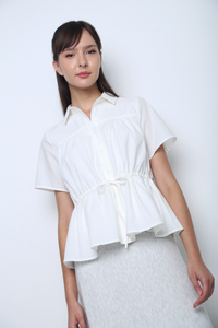 Amour Tie Waist Shirt White