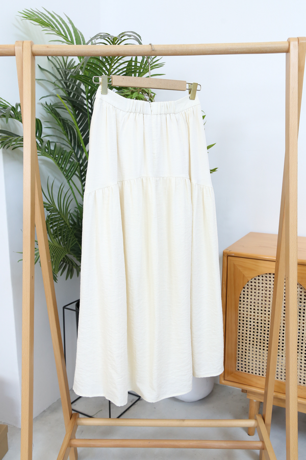 Belladonna Arc Pleat Midi Skirt Beige (Backorder)