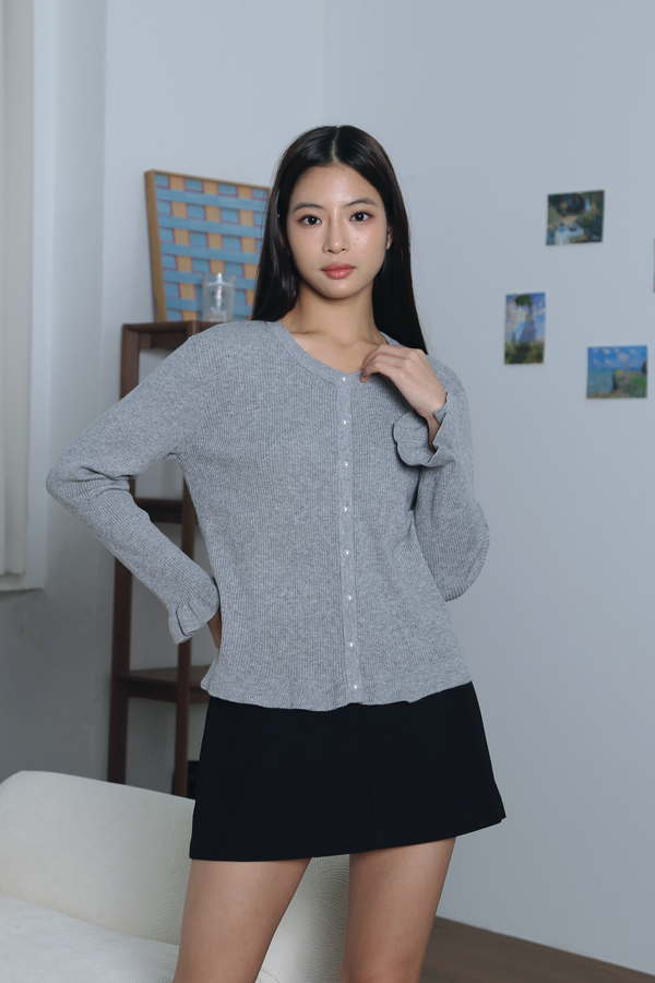 Golden Girl Pearl Cardigan Grey
