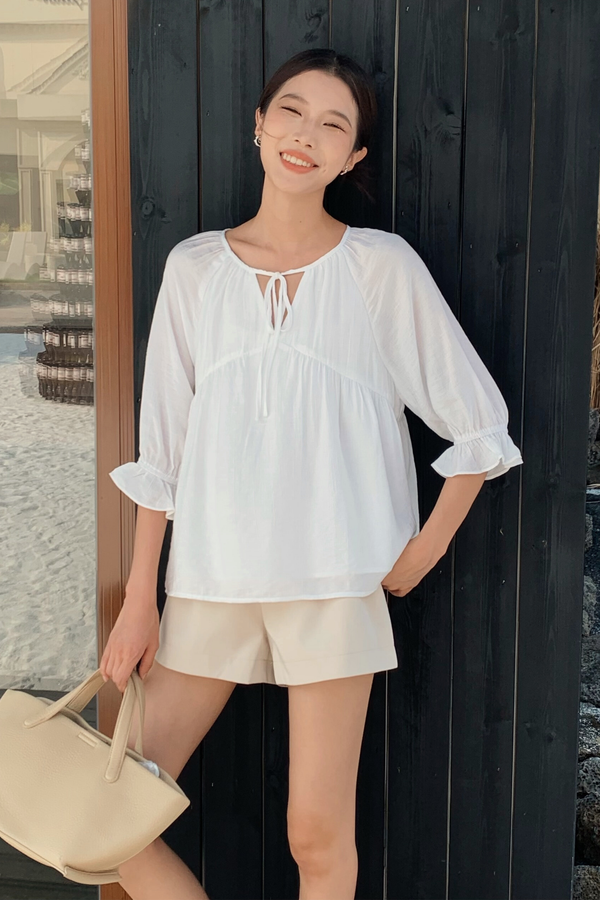 Sunbelle Babydoll Blouse White (Backorder)