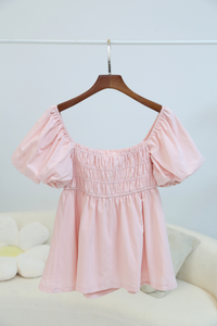 Cruzie Babydoll Top Blush Pink