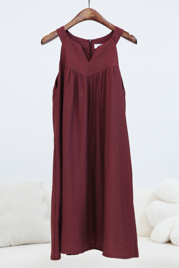 Zen Racerfront Dress Burgundy