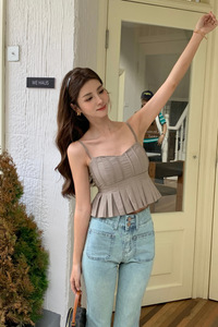 Taurus Sweetheart Cropped Top Taupe