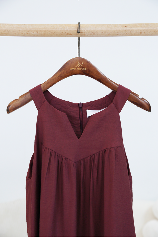 Zen Racerfront Dress Burgundy