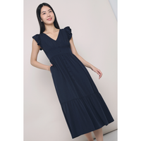 Cher Flutters Midaxi Dress Navy