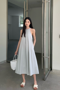 Megga Pleat Midaxi Dress Seafoam