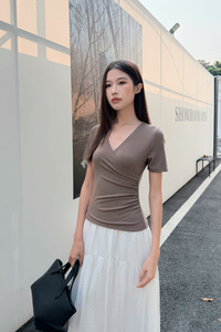 Bellamy Wrap Top Brown