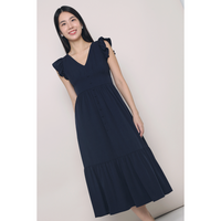 Cher Flutters Midaxi Dress Navy