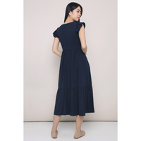 Cher Flutters Midaxi Dress Navy