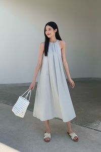 Megga Pleat Midaxi Dress Seafoam