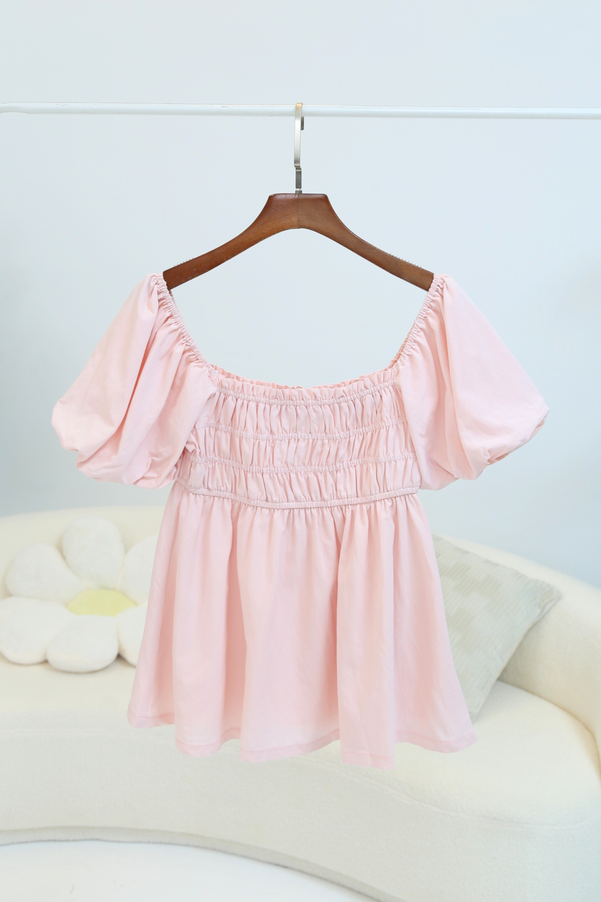 Cruzie Babydoll Top Blush Pink