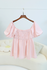 Cruzie Babydoll Top Blush Pink