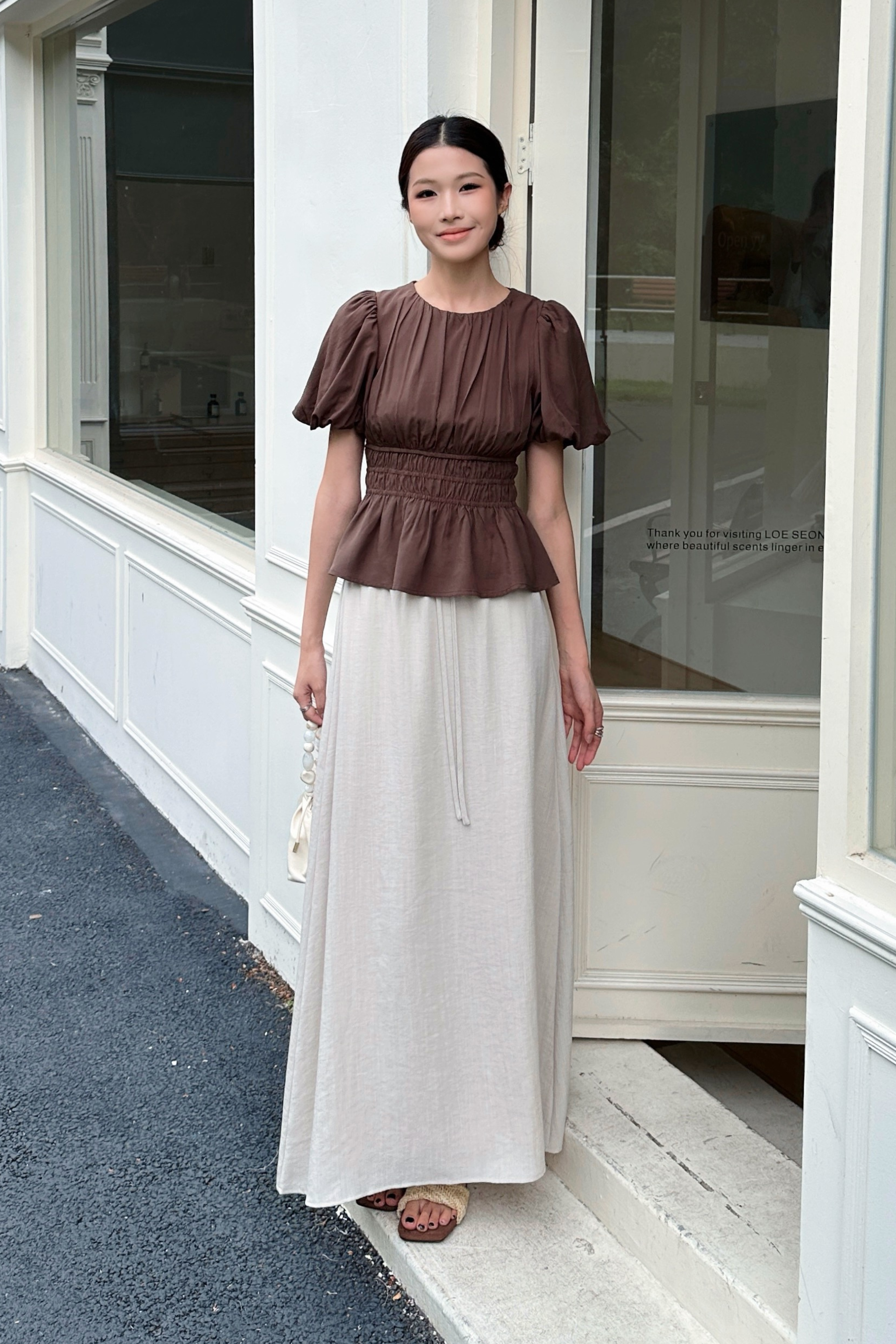 AM to PM Linen Midi Skirt Malt (Restock)