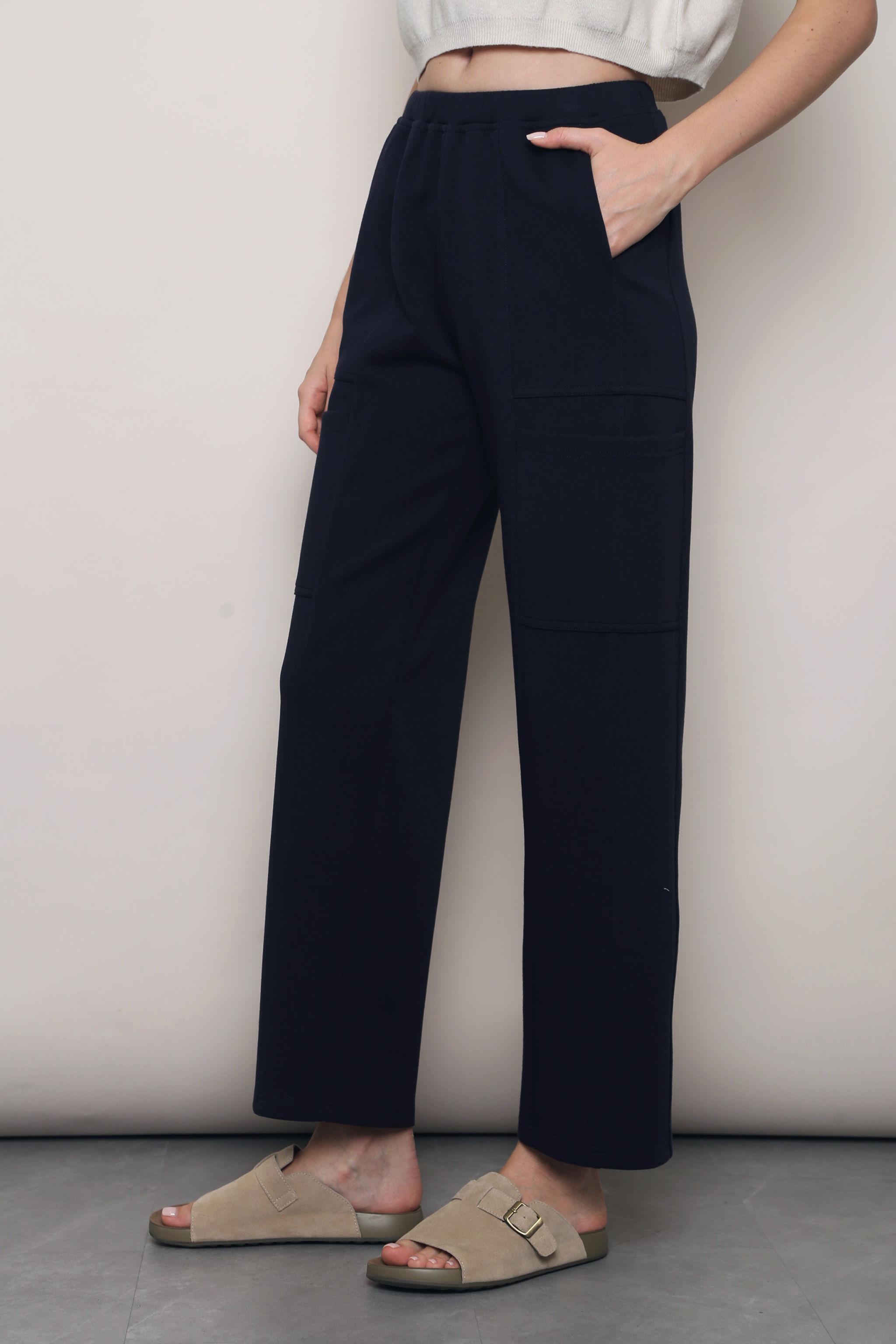 (Petite) Aleks V2 Pocket Slacks Navy