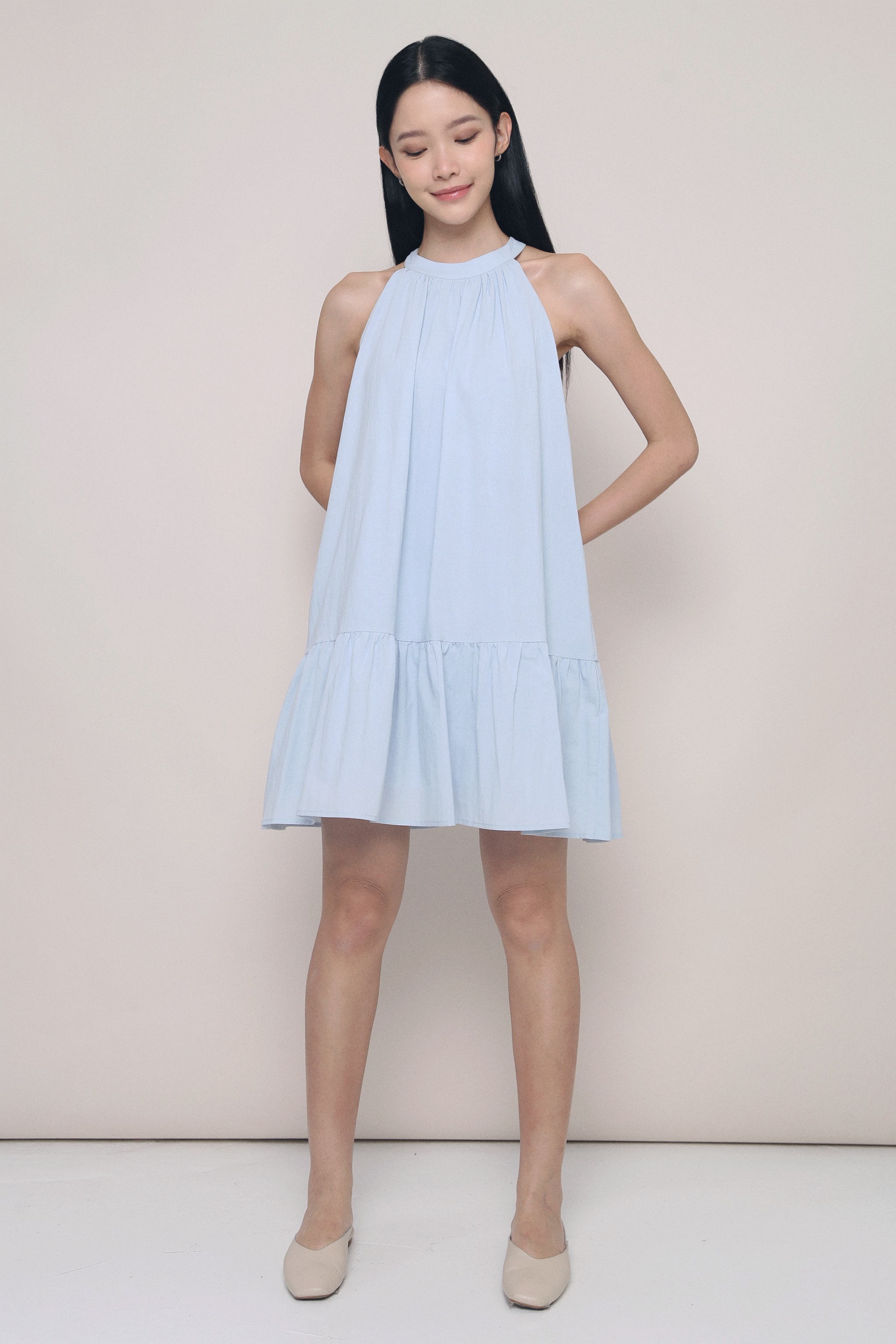 All For Sun Flouncy Dress Powder Blue (Preorder)