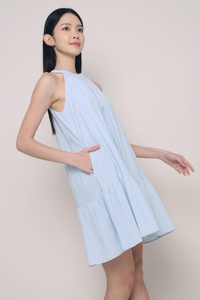 All For Sun Flouncy Dress Powder Blue