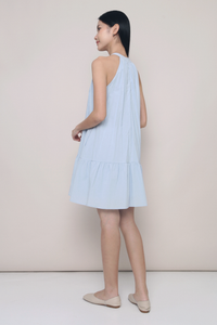 All For Sun Flouncy Dress Powder Blue