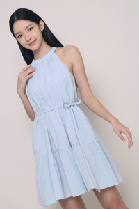 All For Sun Flouncy Dress Powder Blue