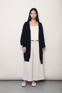 Alpine Longline Knit Cardigan Black
