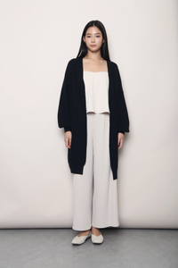 Alpine Longline Knit Cardigan Black