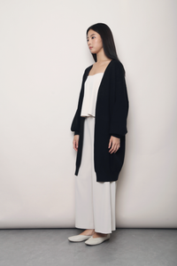 Alpine Longline Knit Cardigan Black