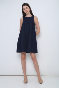 Anya Basic Sleeveless Dress Navy