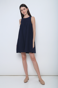 Anya Basic Sleeveless Dress Navy
