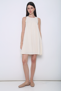 Anya Basic Sleeveless Dress Ecru