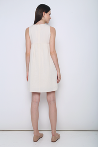 Anya Basic Sleeveless Dress Ecru