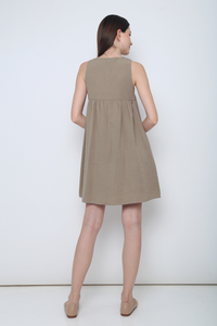 Anya Basic Sleeveless Dress Taupe