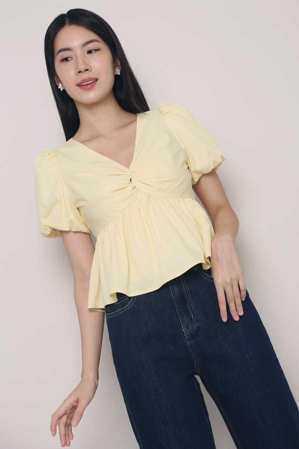 Ari Twist Front Babydoll Blouse Sunshine