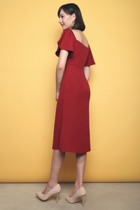 Arista Sweetheart Midi Dress Red