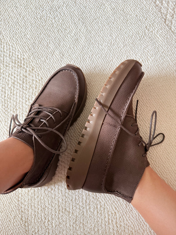 Atlas Ankle Leather Boots Brown (Restock)