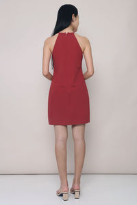 Aurora Bow Dress Burgundy