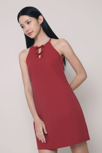 Aurora Bow Dress Burgundy