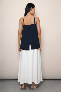 Aveline Strappy Drop Back Top Navy