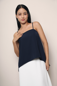 Aveline Strappy Drop Back Top Navy