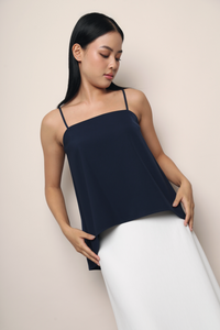 Aveline Strappy Drop Back Top Navy