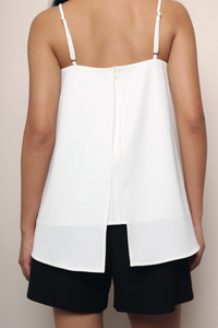 Aveline Strappy Drop Back Top White