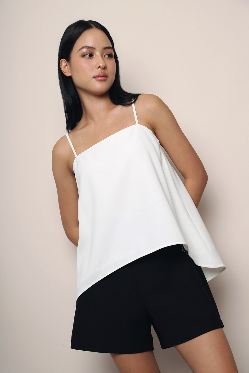 Aveline Strappy Drop Back Top White
