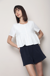Baileys V2 Button Down Blouse White