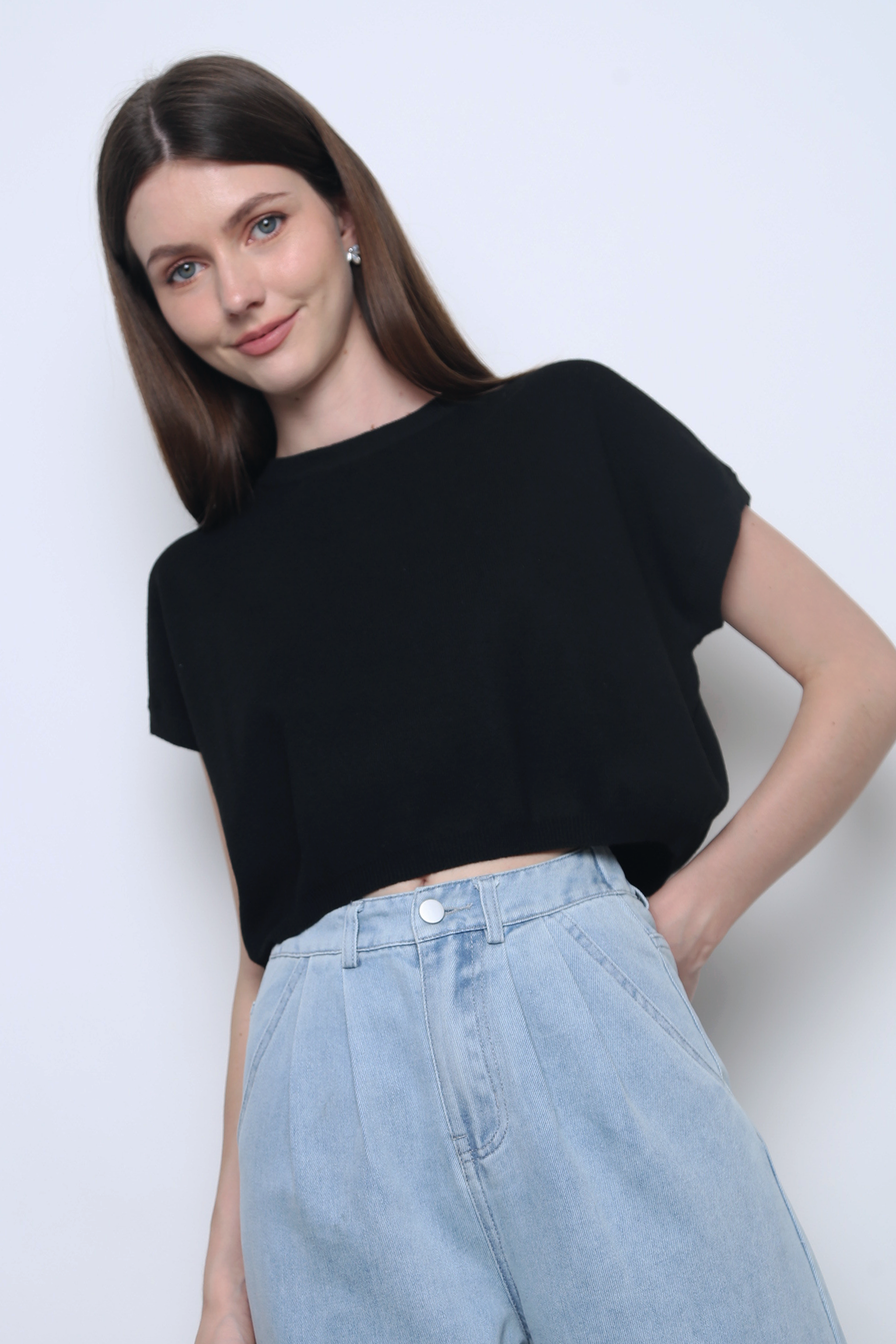 Bambam Cropped Knit Black