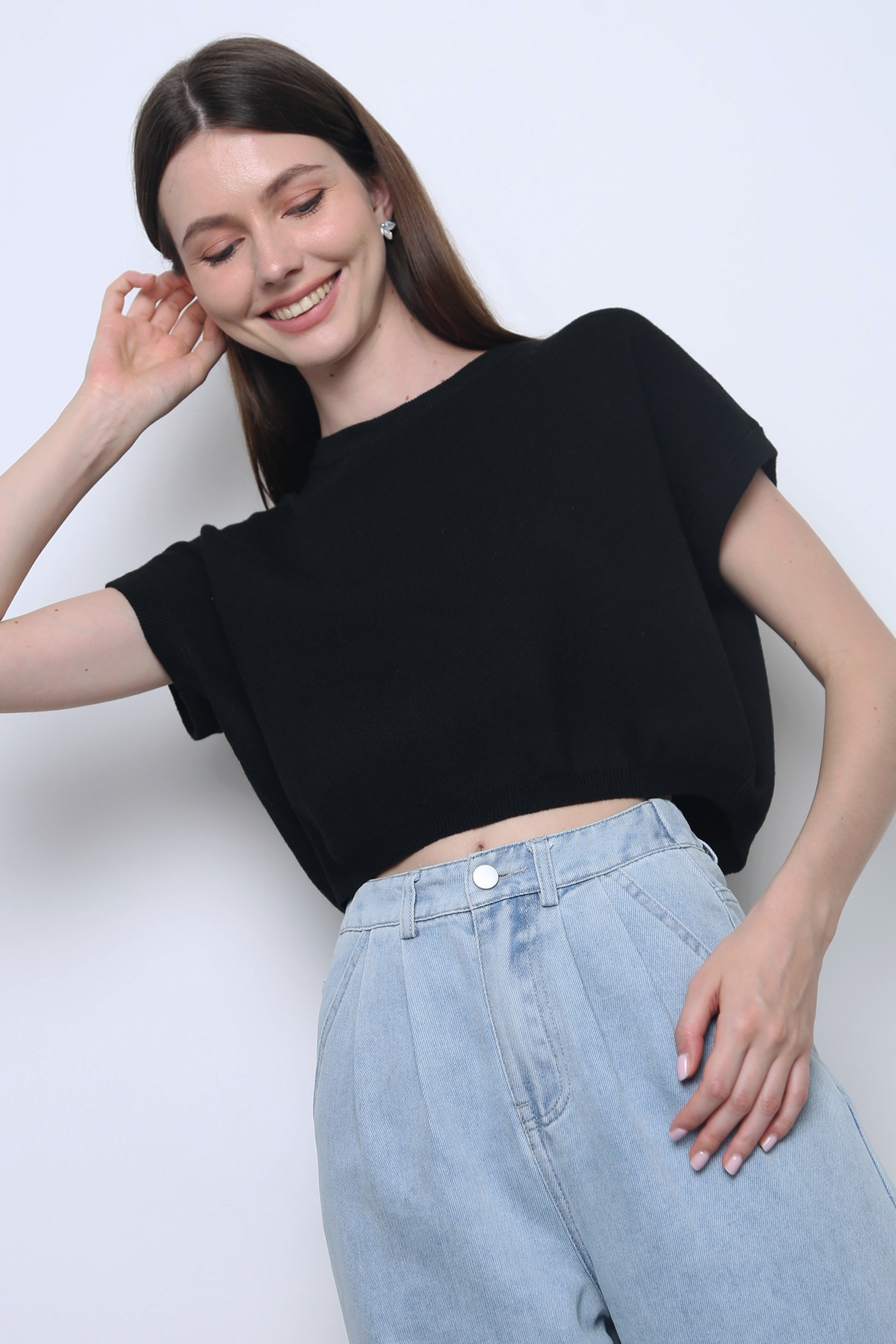 Bambam Cropped Knit Black