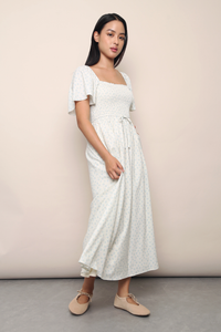 Belgravia Floral Midi Dress Ivory