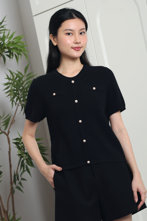 Bellagio Classy Knit Blouse Black