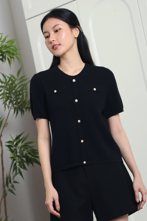 Bellagio Classy Knit Blouse Black