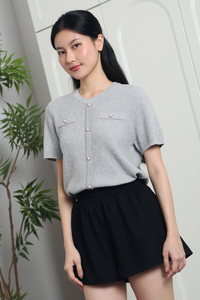 Bellagio Classy Knit Blouse Grey (Restock)