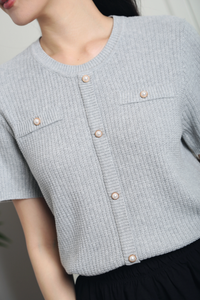 Bellagio Classy Knit Blouse Grey (Restock)